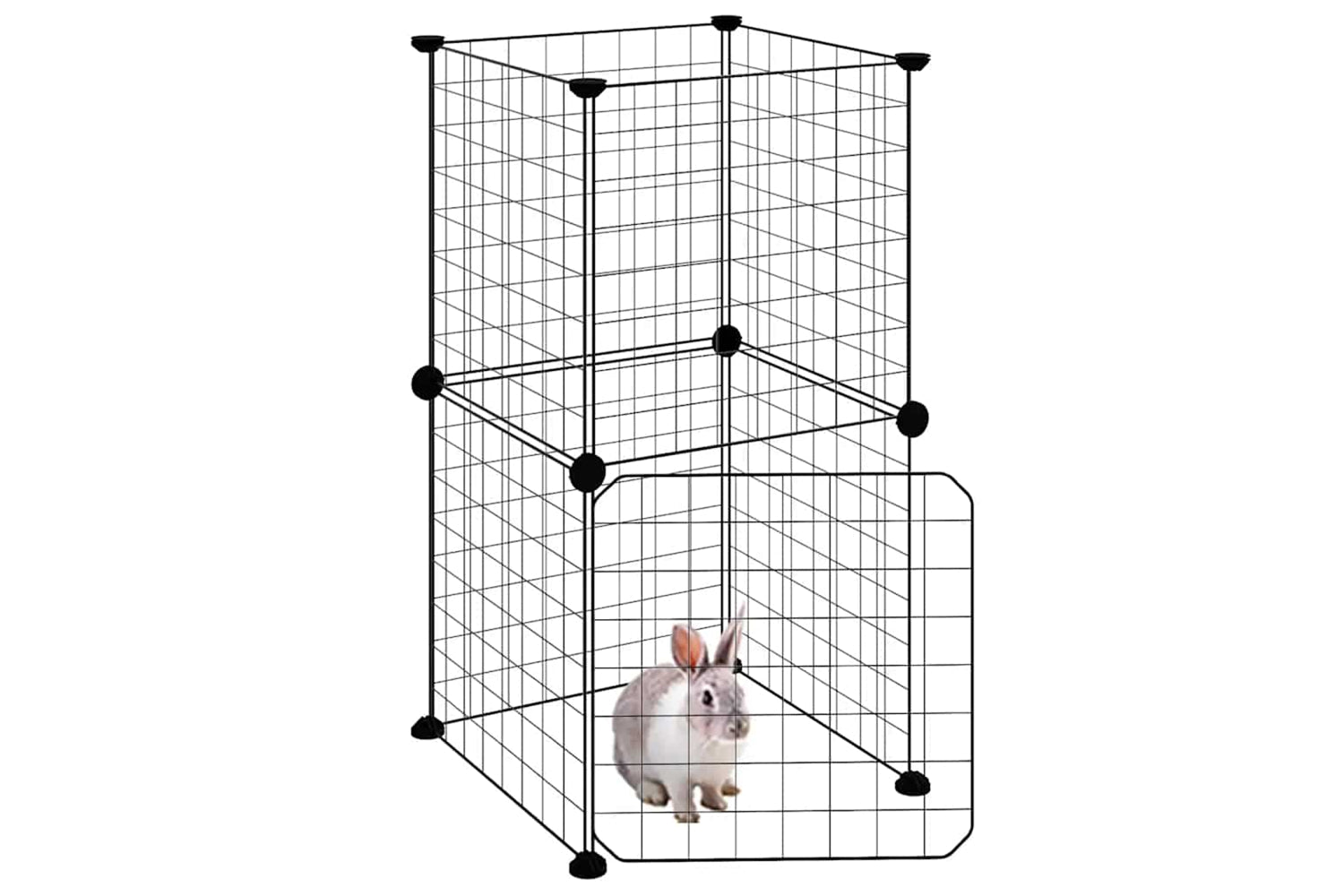 vidaXL 3114032 8-panel Pet Cage With Door Black 35x35cm Steel-2