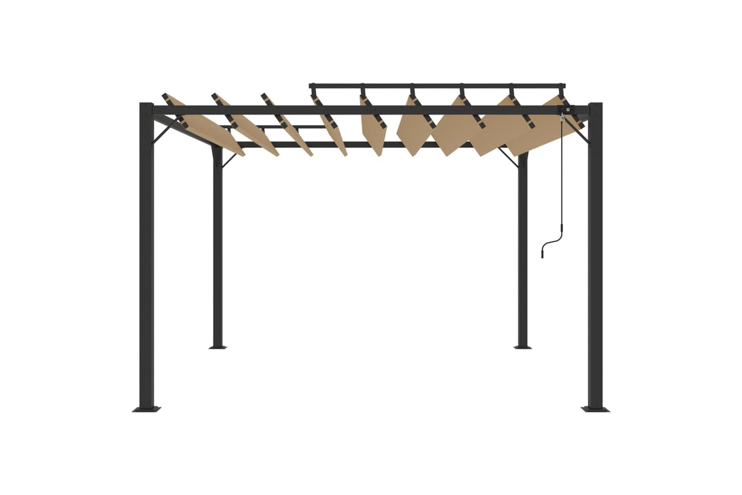 Vidaxl Gazebo With Louvered Roof 3x3 M Taupe Fabric And Aluminium-2
