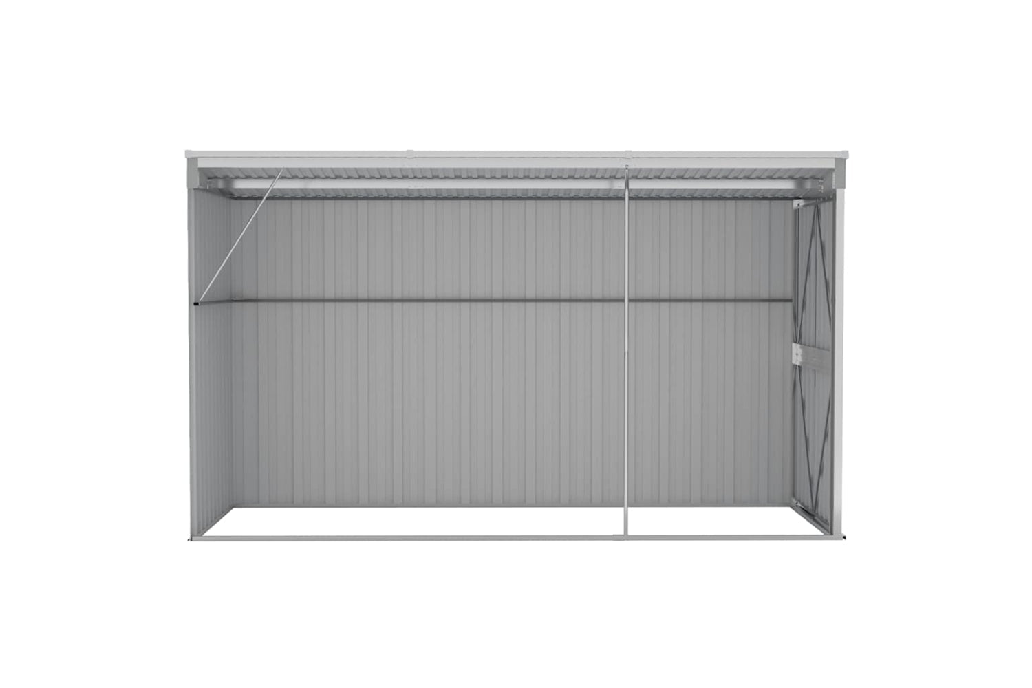vidaXL 316226 Wall-mounted Garden Shed Grey 118x288x178cm Galvanised Steel-4