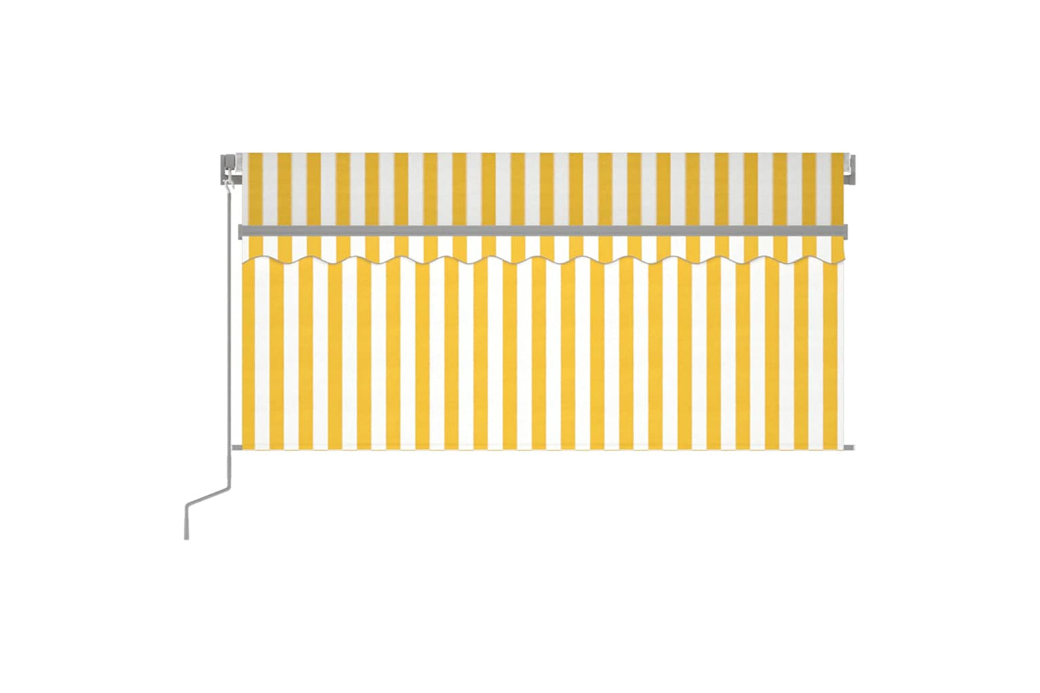 Vidaxl 3069383 Manual Retractable Awning With Blind&led 3x2.5m Yellow&white-2