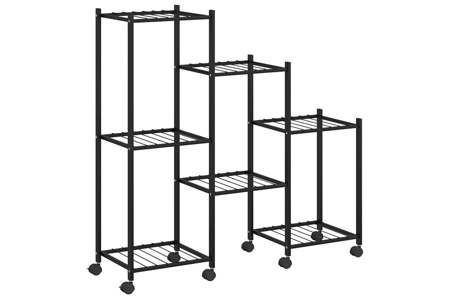 vidaXL 343130 Flower Stand With Wheels 83x25x83.5cm Black Iron-6