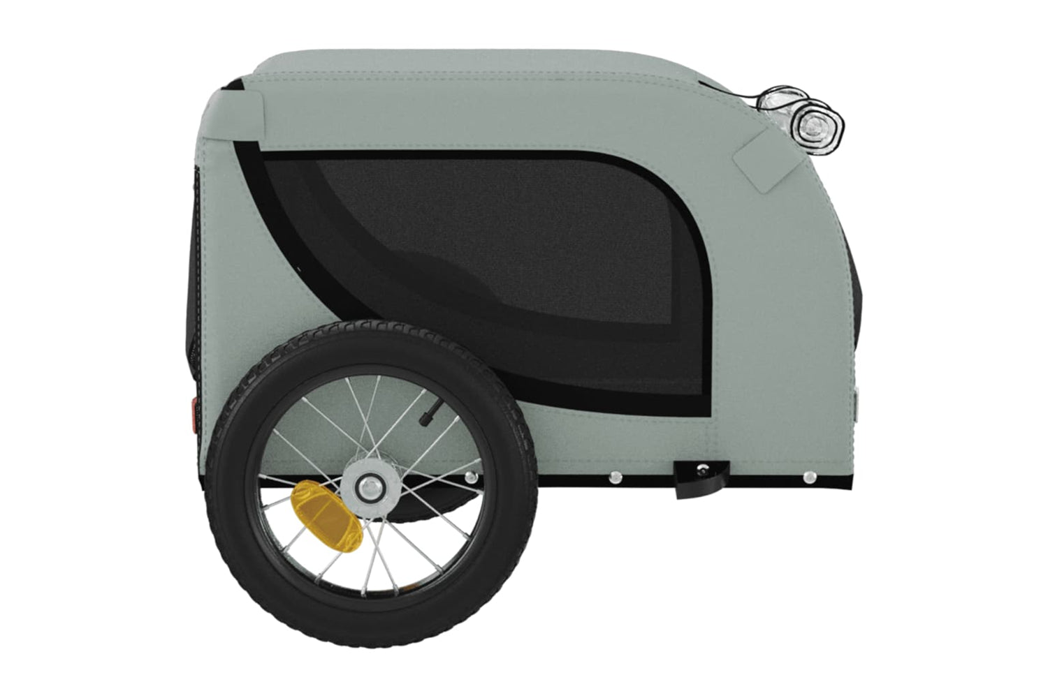 Vidaxl 93993 Pet Bike Trailer Grey And Black Oxford Fabric And Iron-5