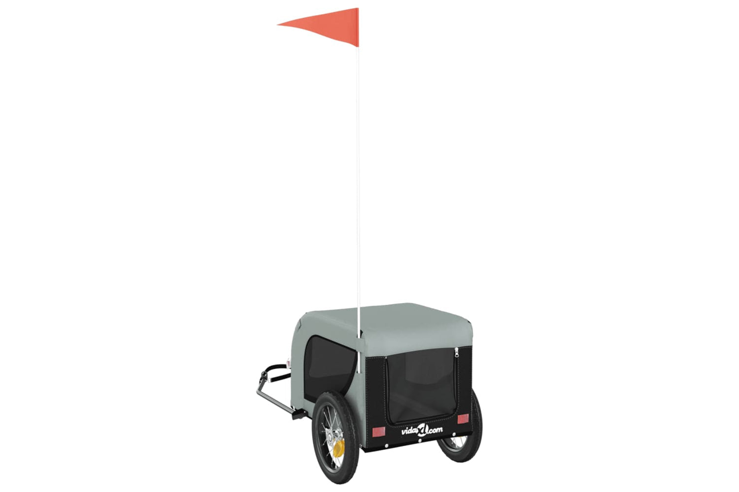 Vidaxl 93993 Pet Bike Trailer Grey And Black Oxford Fabric And Iron-6