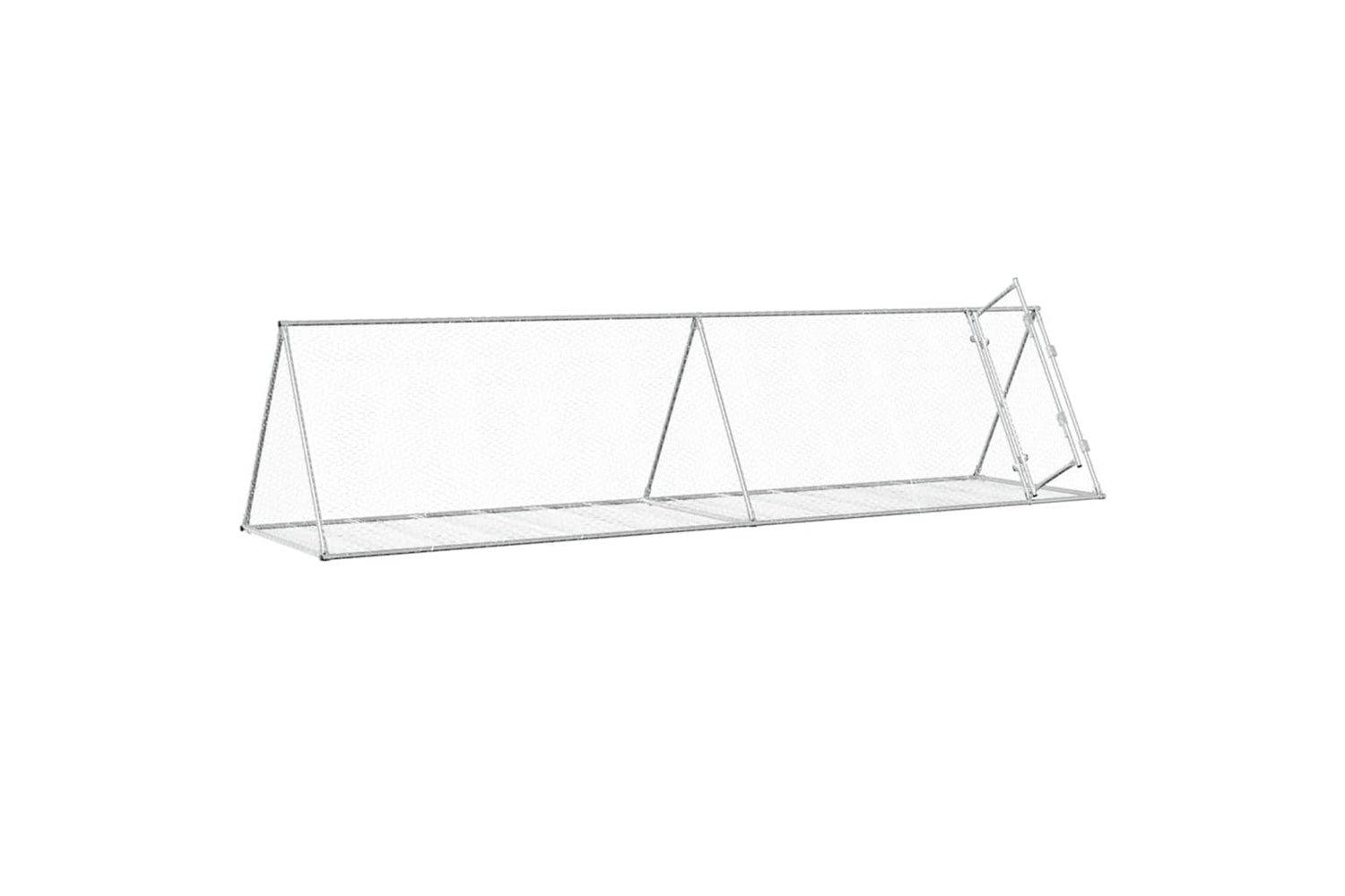 vidaXL 3281531 Rabbit Cage Silver 400x105x91cm Galvanised Steel-2