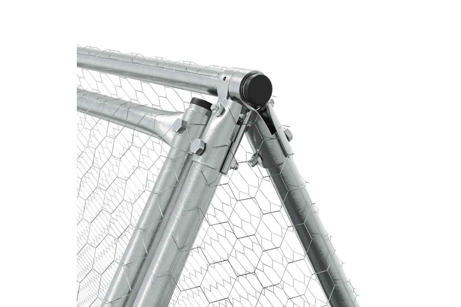 Vidaxl Chicken Cage Silver 400x105x91 Cm Galvanised Steel-6