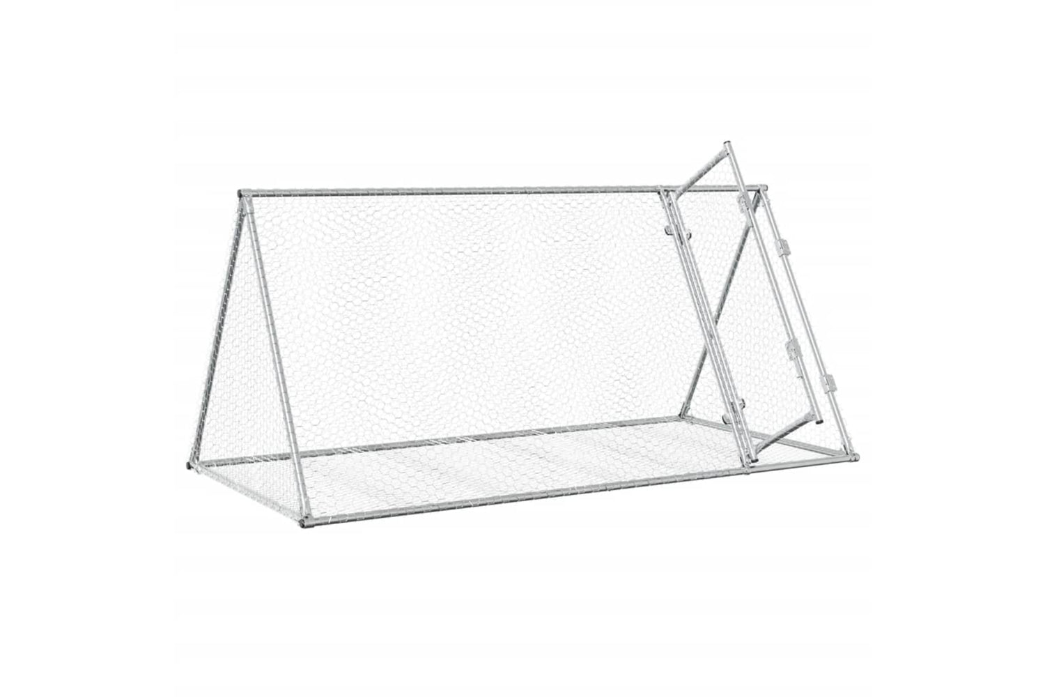 vidaXL 3281530 Rabbit Cage Silver 200x105x91cm Galvanised Steel-3