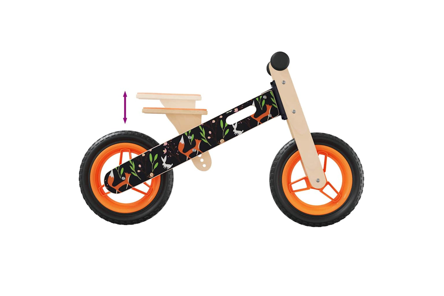 Vidaxl Balance Bike For Children Orange Printed-5