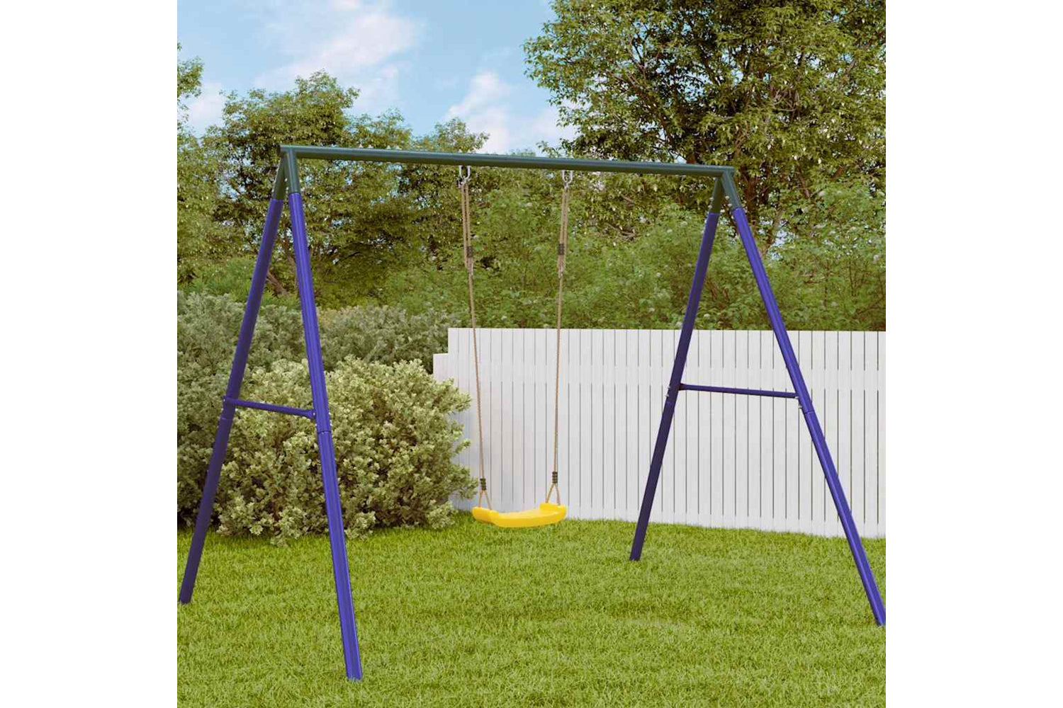 Vidaxl Outdoor Swing Seat For Kids Single With Adjustable Rope Yellow-2