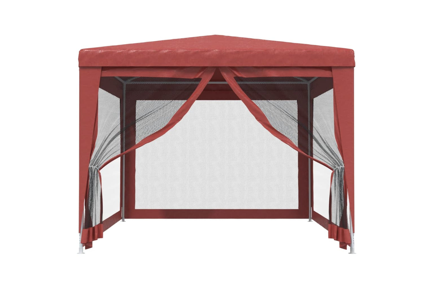 Vidaxl 319235 Party Tent With 4 Mesh Sidewalls Red 3x4 M Hdpe-2