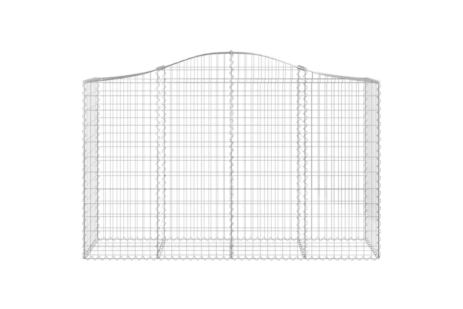 vidaXL 3145667 Arched Gabion Baskets 8 Pcs 200x50x120/140cm Galvanised Iron-3