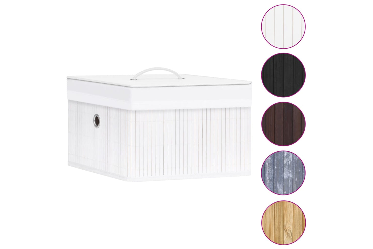 Vidaxl 320766 Bamboo Storage Boxes 4 Pcs White-3
