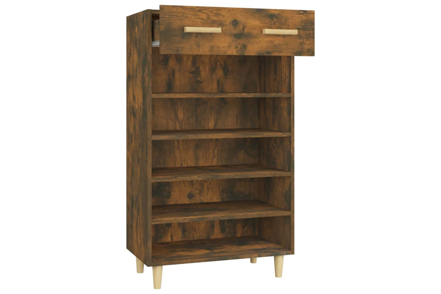 vidaXL 817555 Shoe Cabinet Smoked Oak 60x35x105cm Engineered Wood-6