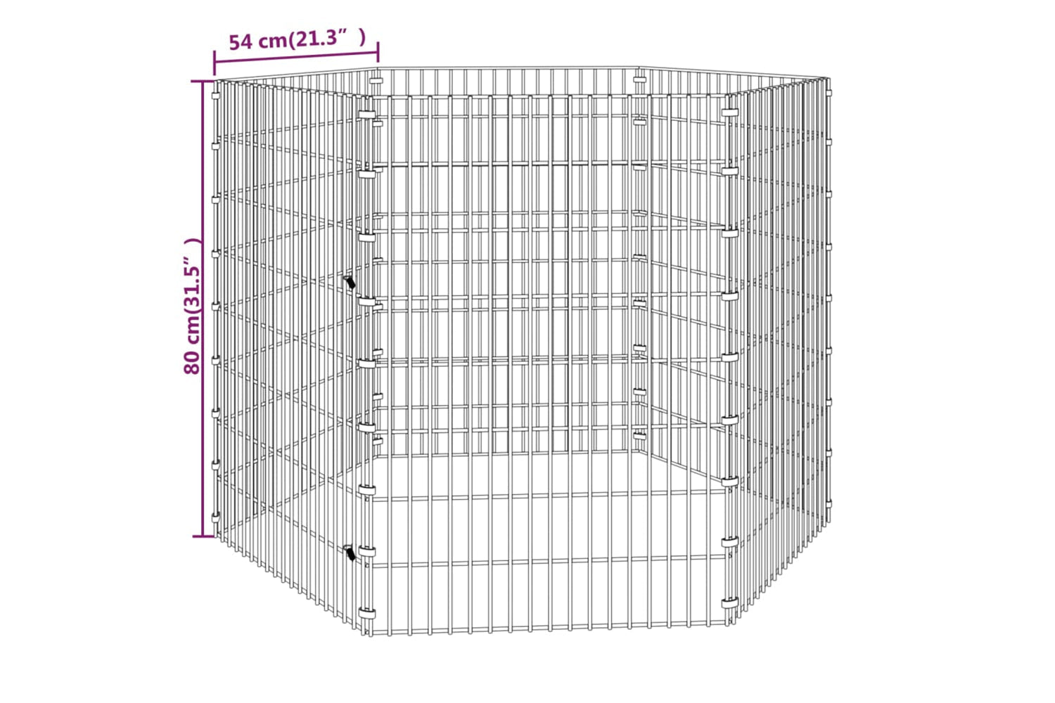 Vidaxl Free Range Animal Enclosure 6-panel 54x80 Cm Galvanised Iron-7
