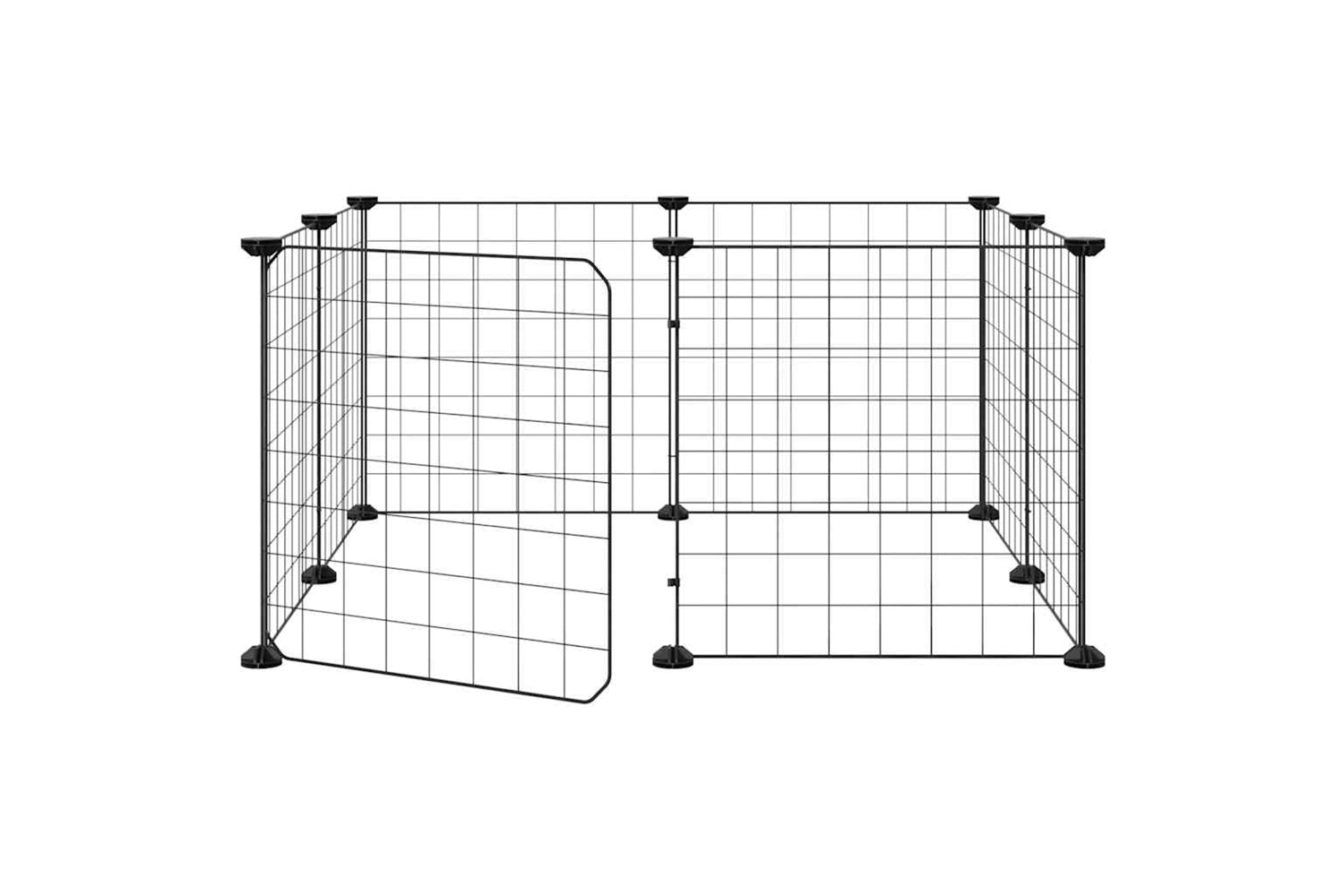vidaXL 171622 8-panel Pet Cage With Door Black 35x35cm Steel-3