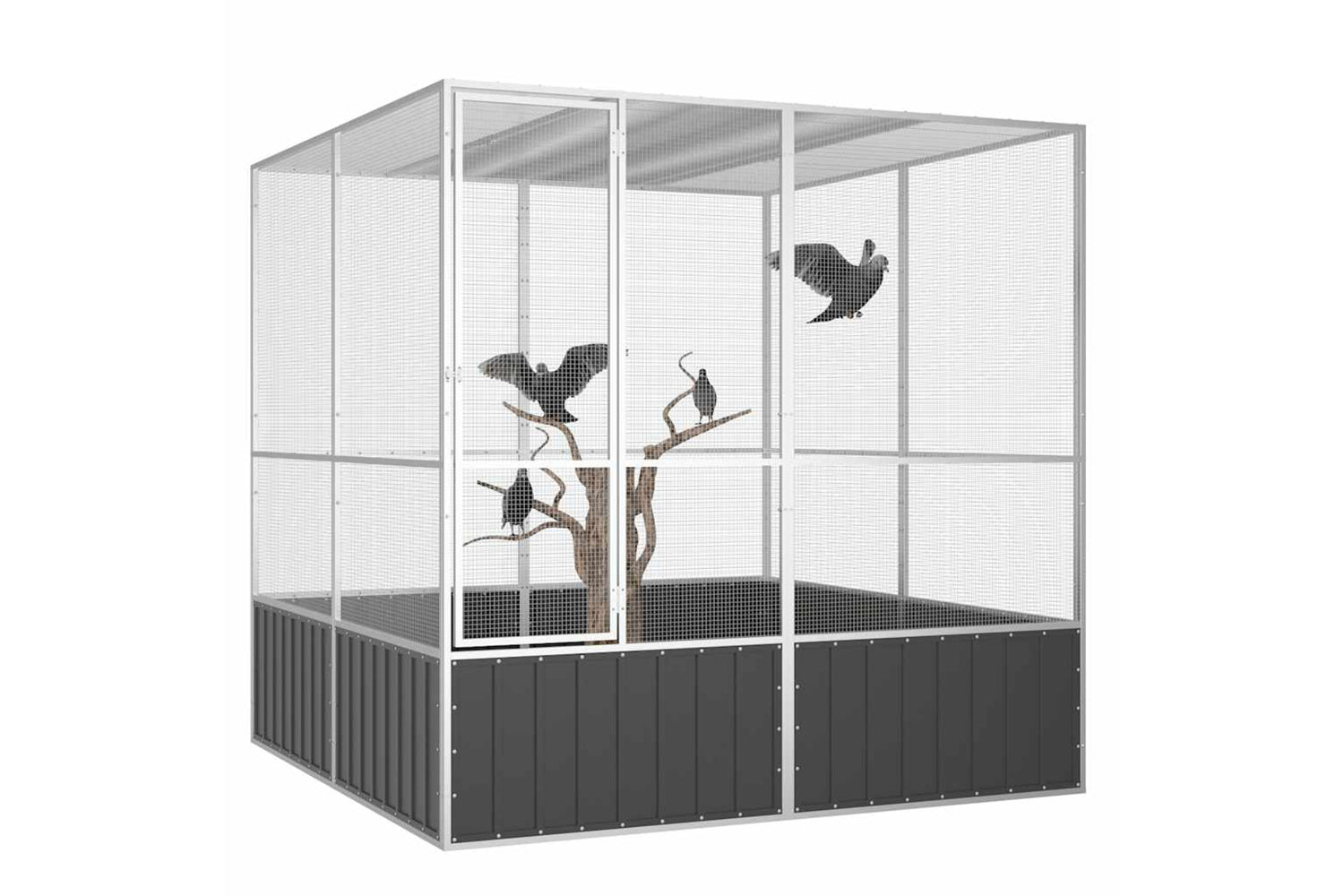 Vidaxl Bird Cage Anthracite 213.5x217.5x211.5 Cm Galvanised Steel-2