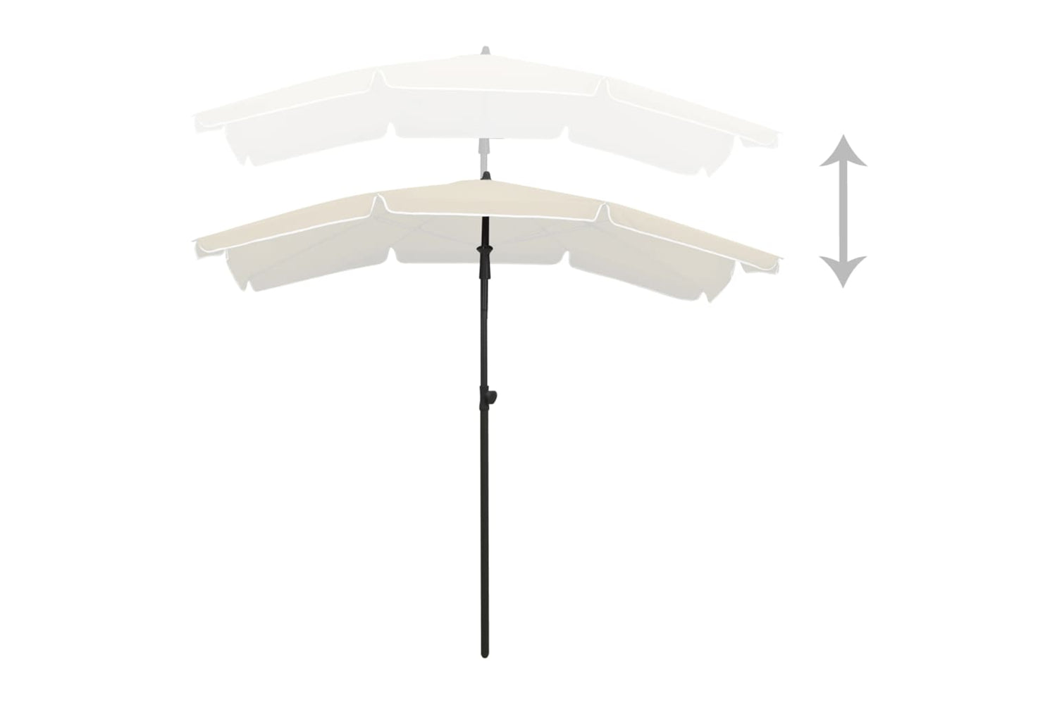 vidaXL 315551 Garden Parasol With Pole 200x130cm Sand-3
