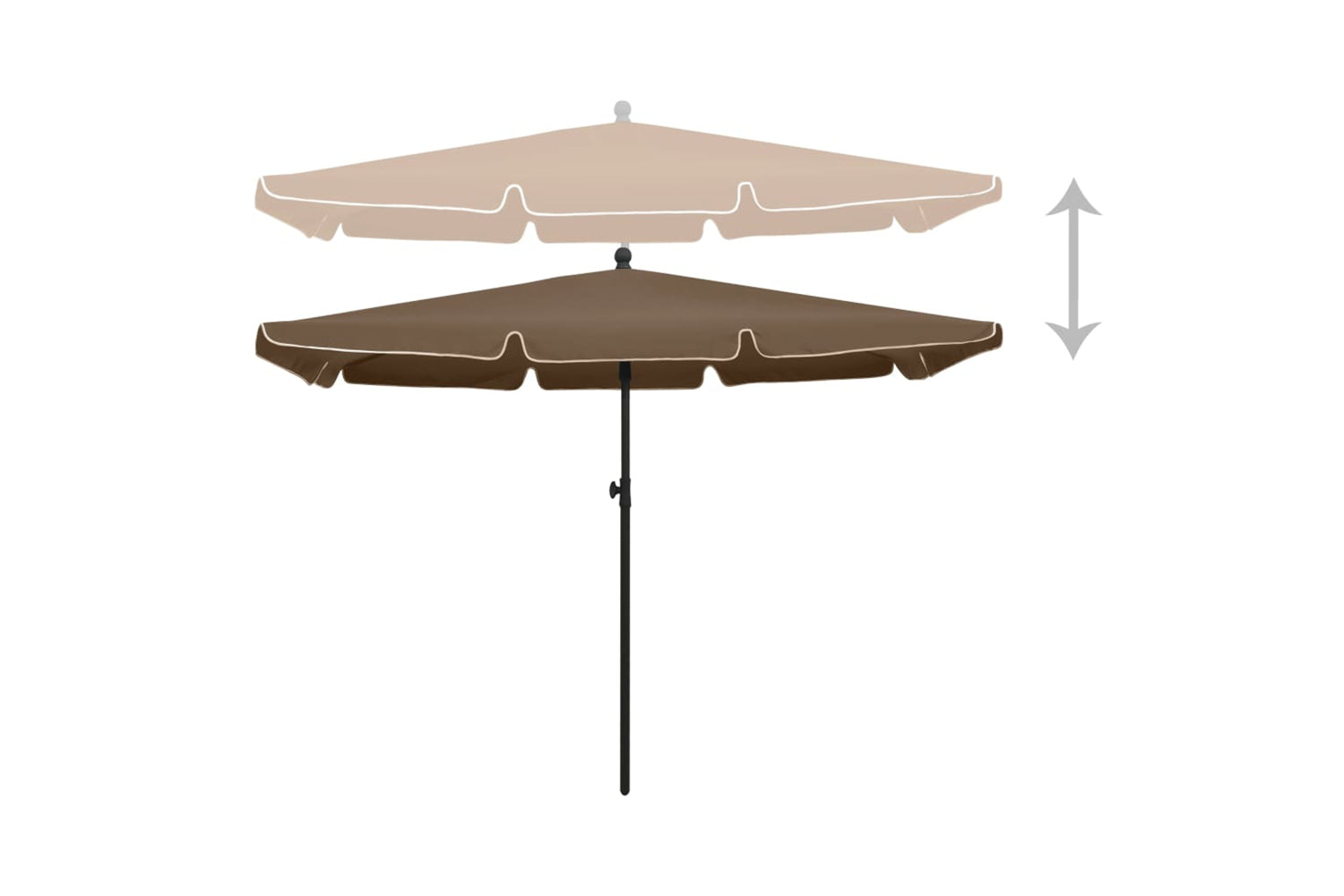 vidaXL 315546 Garden Parasol With Pole 210x140cm Taupe-3