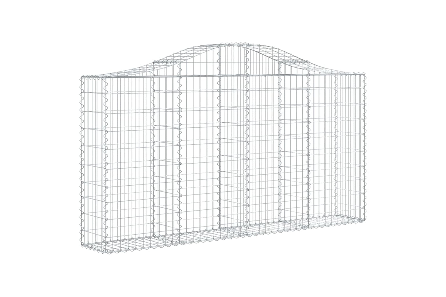 vidaXL 3145443 Arched Gabion Baskets 15 Pcs 200x30x100/120cm Galvanised Iron-2
