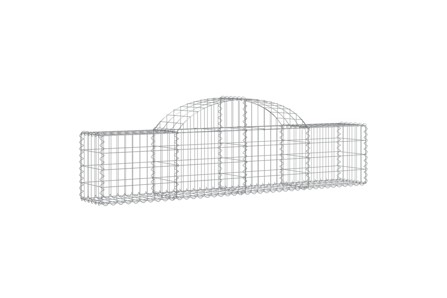 vidaXL 3146047 Arched Gabion Baskets 2 Pcs 200x30x40/60cm Galvanised Iron-2