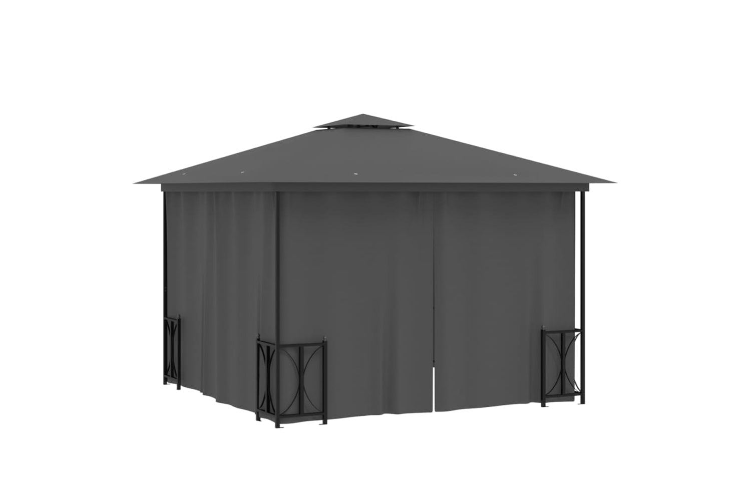 Vidaxl 318541 Gazebo With Sidewalls&double Roofs 3x3 M Anthracite-3