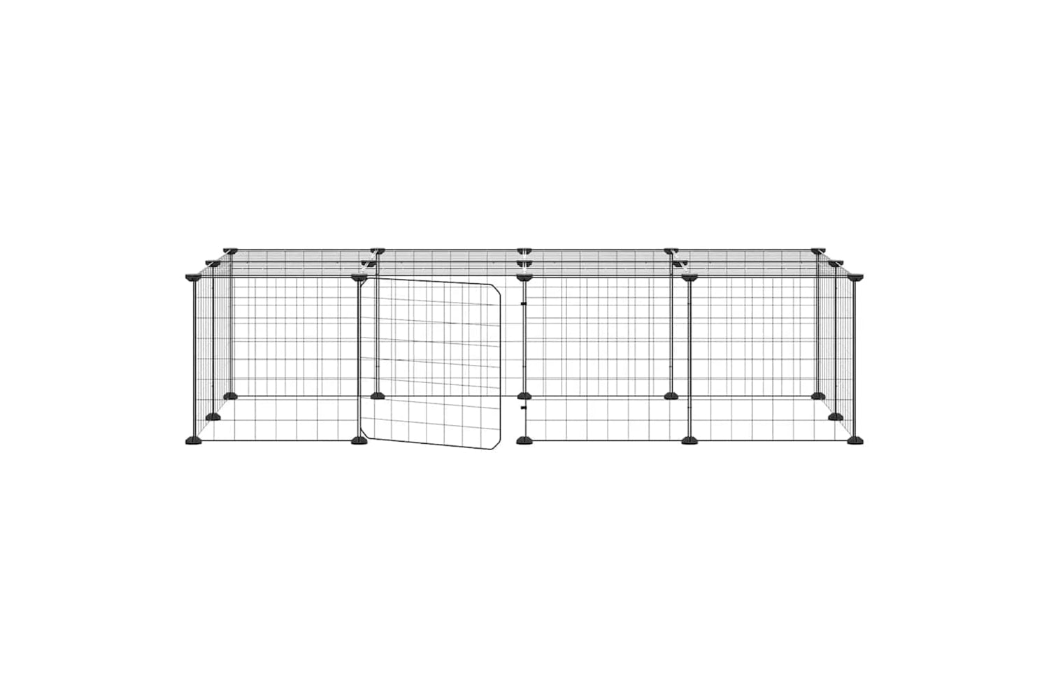vidaXL 3114055 20-panel Pet Cage With Door Black 35x35cm Steel-3