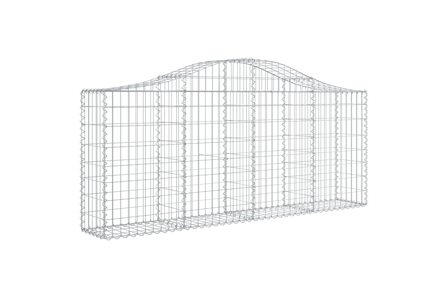 vidaXL 3145421 Arched Gabion Baskets 14 Pcs 200x30x80/100cm Galvanised Iron-2