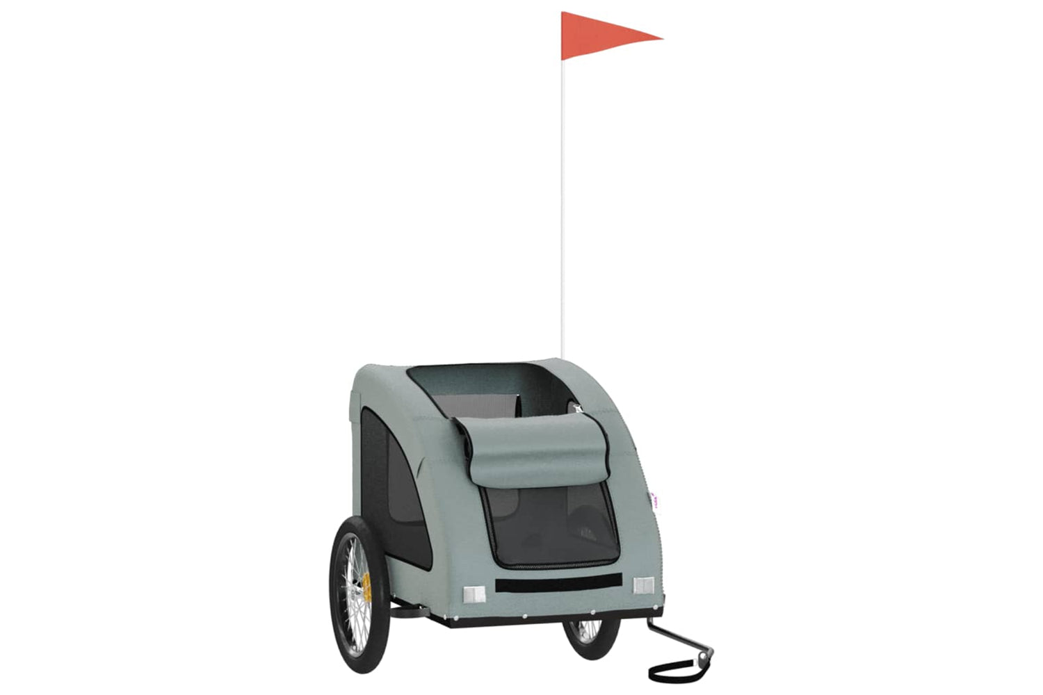 Vidaxl 93965 Pet Bike Trailer Grey Oxford Fabric And Iron-2