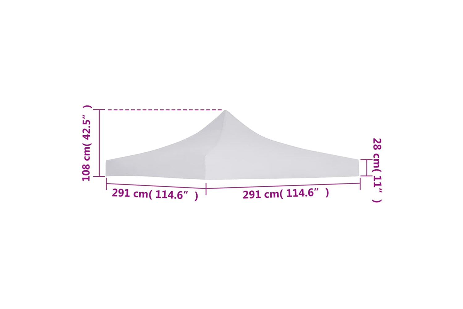 Vidaxl Party Tent Roof 3x3 M White-4