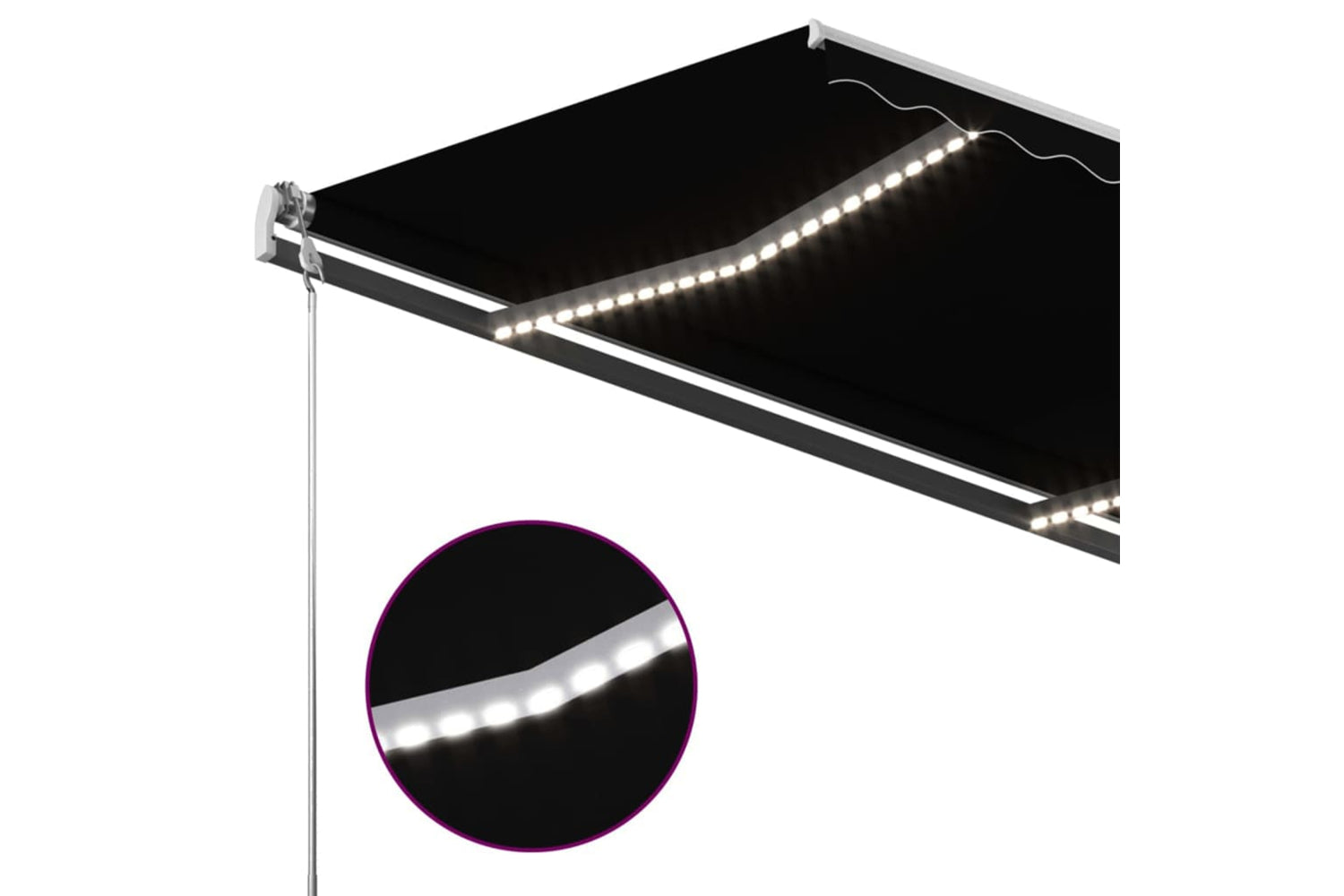 vidaXL 3069744 Manual Retractable Awning With Led 400x300cm Anthracite-6