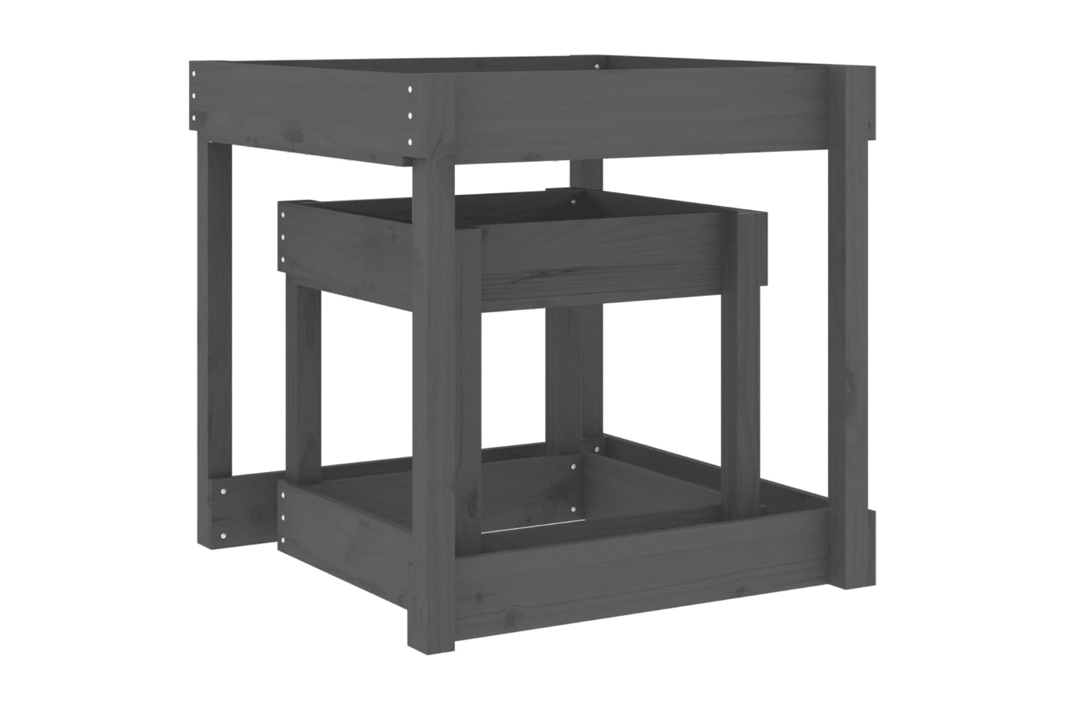 vidaXL 825053 Sand Tables 2 Pcs Grey Solid Wood Pine-6