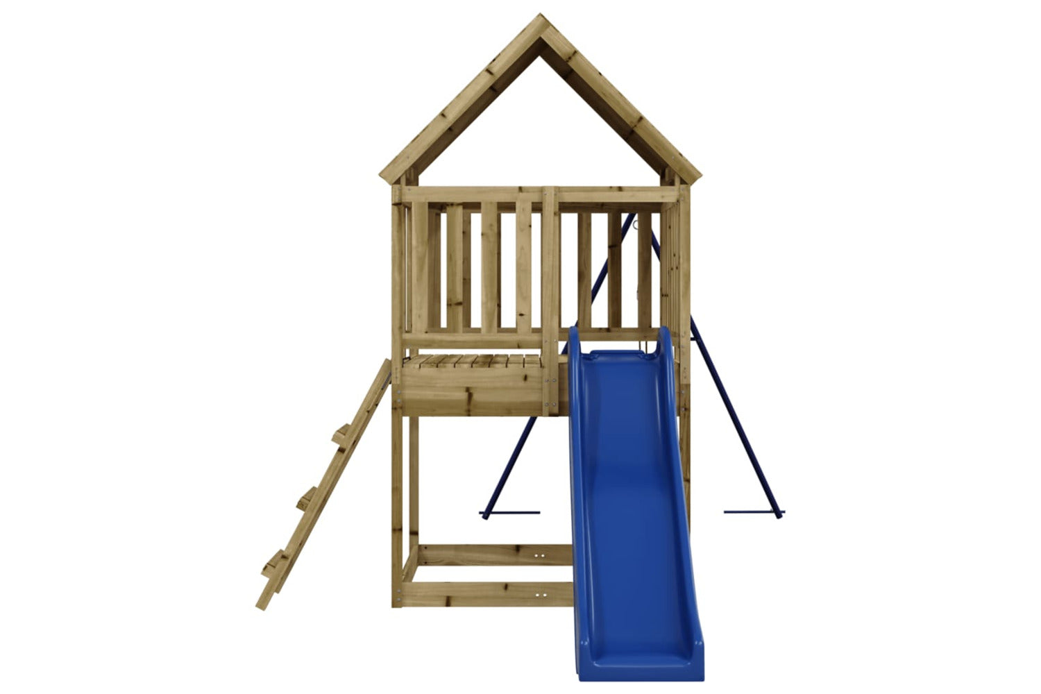 Vidaxl 3155938 Playhouse With Slide Ladder Swing Impregnated Wood Pine-5