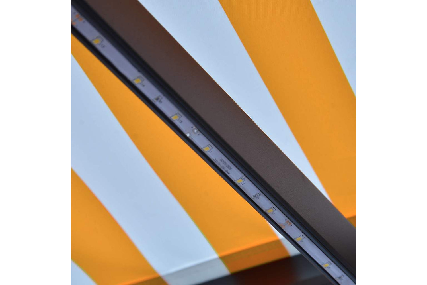 Vidaxl Manual Retractable Awning With Led 300x250 Cm Yellow And White-6