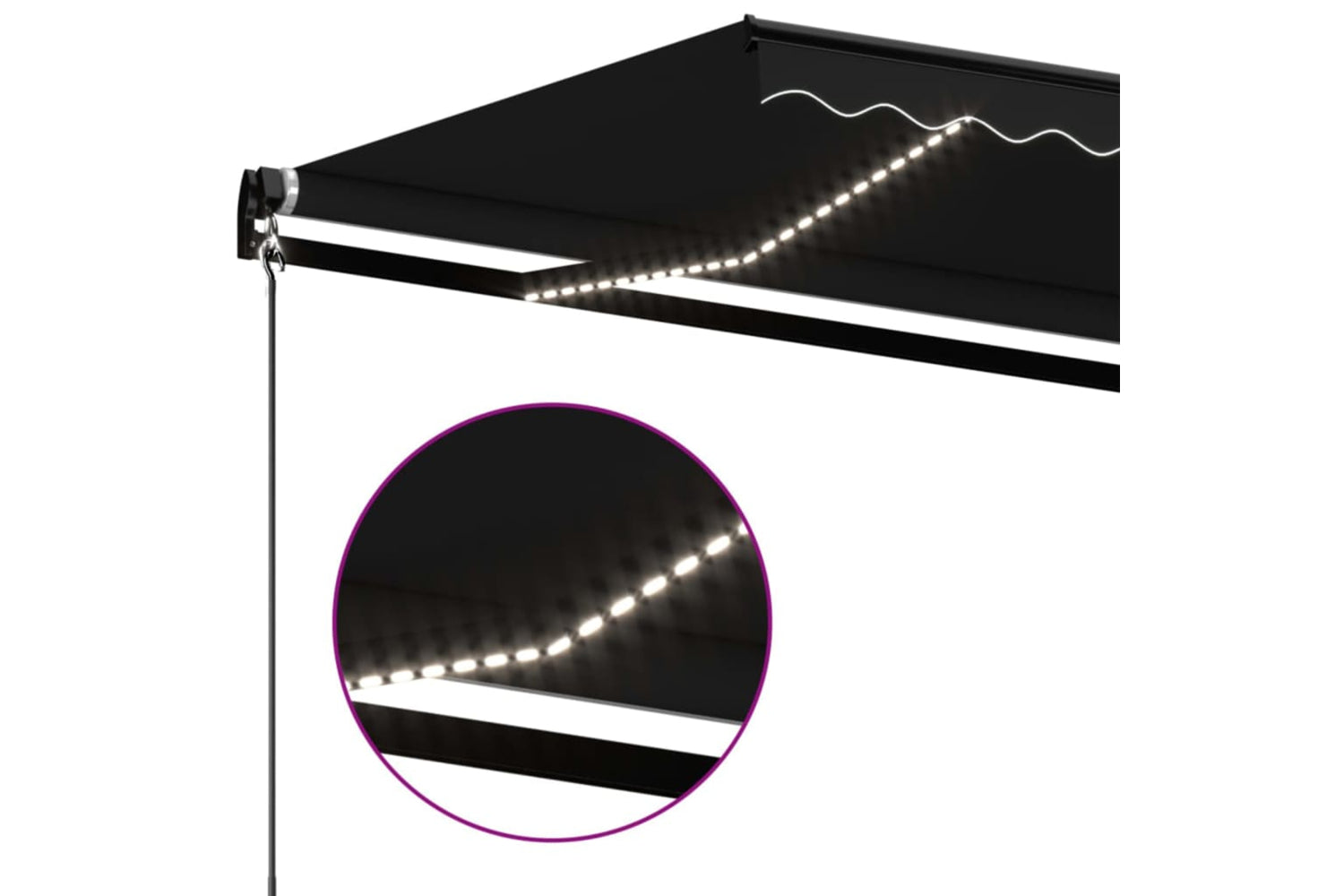 vidaXL 3069184 Manual Retractable Awning With Led 400x350cm Anthracite-4