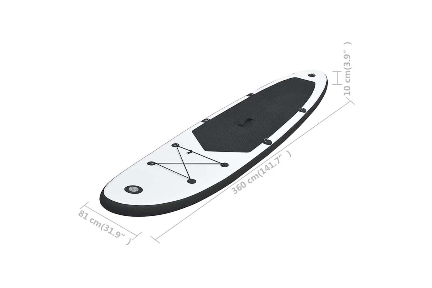Vidaxl Inflatable Stand Up Paddle Board Set Black And White-9