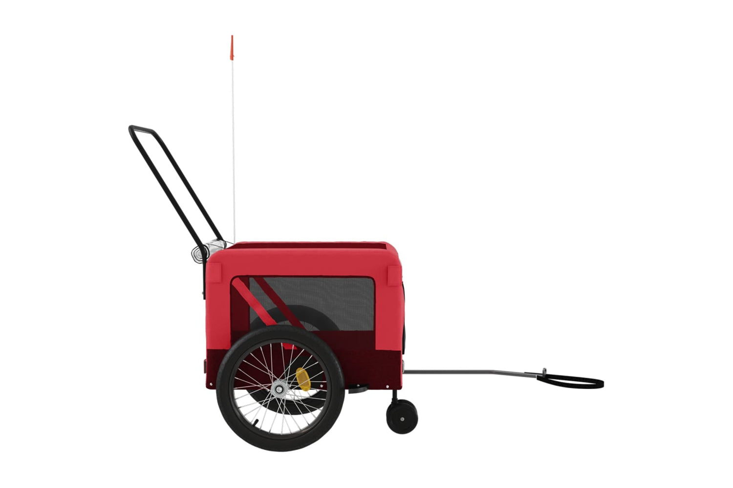 Vidaxl 93943 Pet Bike Trailer Red And Black Oxford Fabric And Iron-6