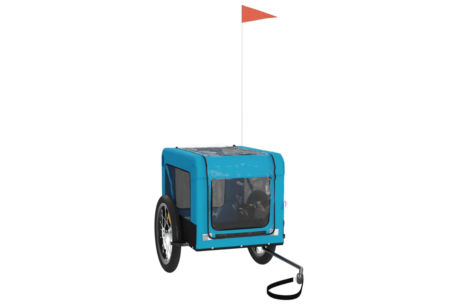 Vidaxl 93918 Pet Bike Trailer Blue And Black Oxford Fabric&iron-3