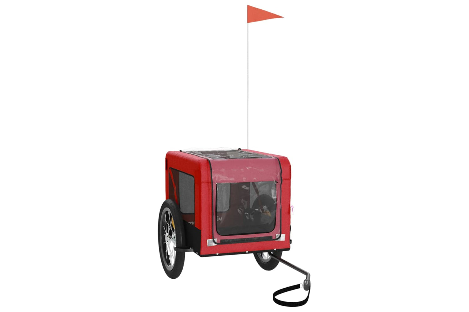 Vidaxl 93915 Pet Bike Trailer Red And Black Oxford Fabric&iron-3