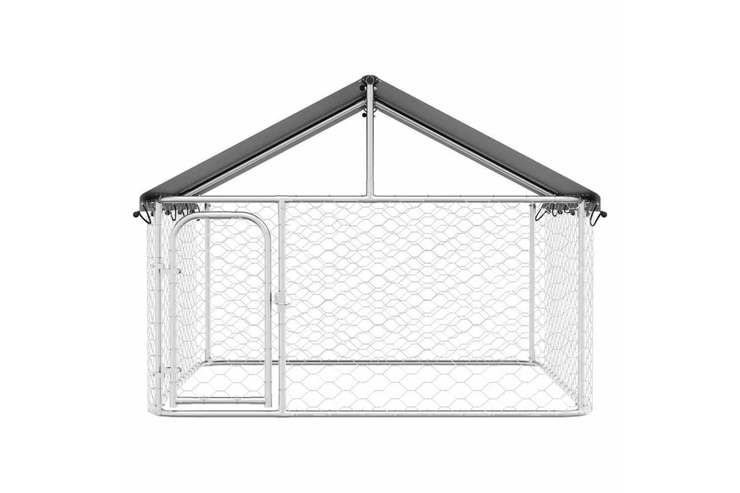 Vidaxl Outdoor Dog Kennel With Roof 200x200x150 Cm-5