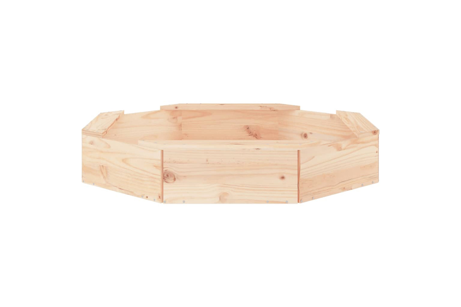 vidaXL 825009 Sandbox With Seats Octagon Solid Wood Pine-4