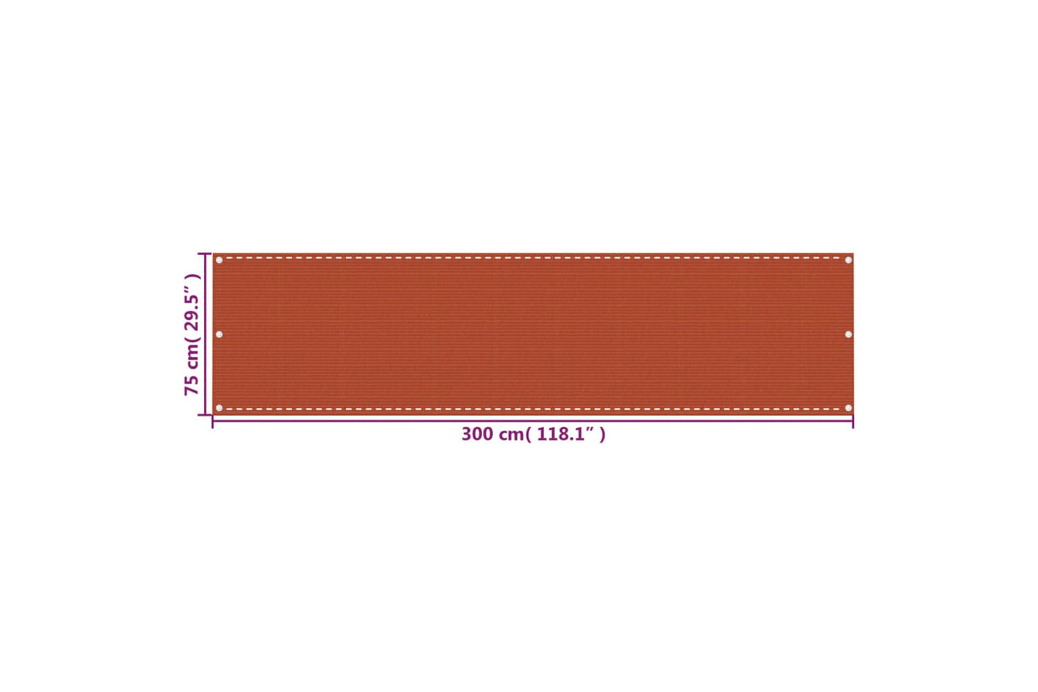 vidaXL 311016 Balcony Screen Orange 75x300cm Hdpe-5
