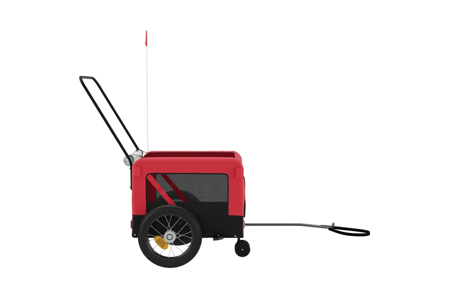 Vidaxl 93929 Pet Bike Trailer Red And Black Oxford Fabric And Iron-6