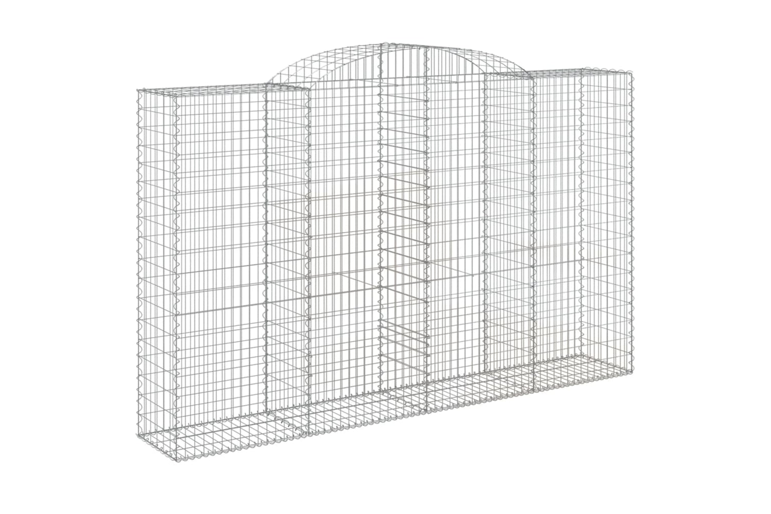 vidaXL 3146773 Arched Gabion Baskets 2 Pcs 300x50x180/200cm Galvanised Iron-2