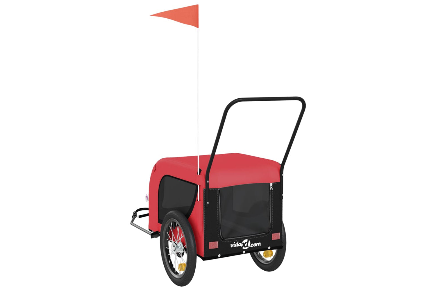 Vidaxl 94020 Pet Bike Trailer Red And Black Oxford Fabric And Iron-6