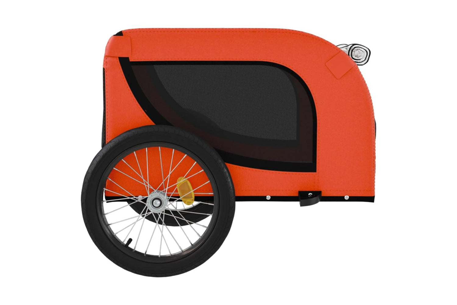 Vidaxl 94005 Pet Bike Trailer Orange And Black Oxford Fabric And Iron-5