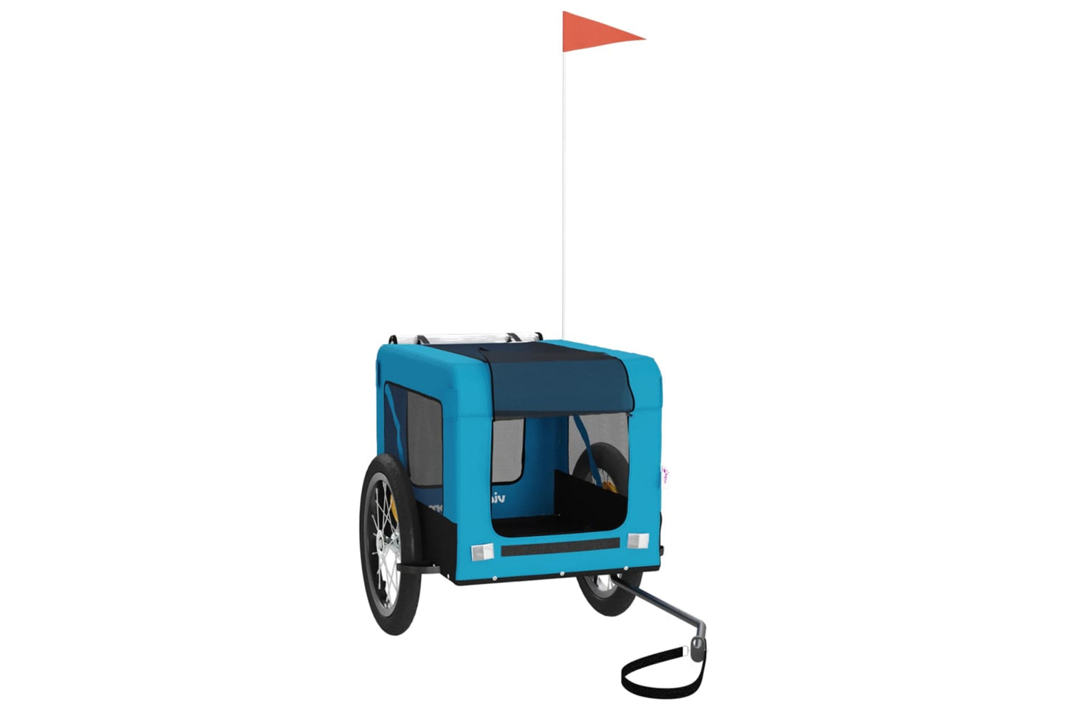 Vidaxl 93918 Pet Bike Trailer Blue And Black Oxford Fabric&iron-2