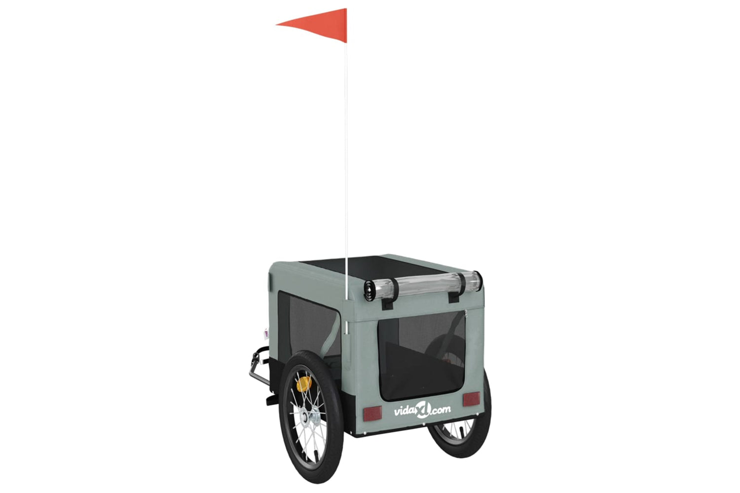 Vidaxl 93916 Pet Bike Trailer Grey And Black Oxford Fabric&iron-8