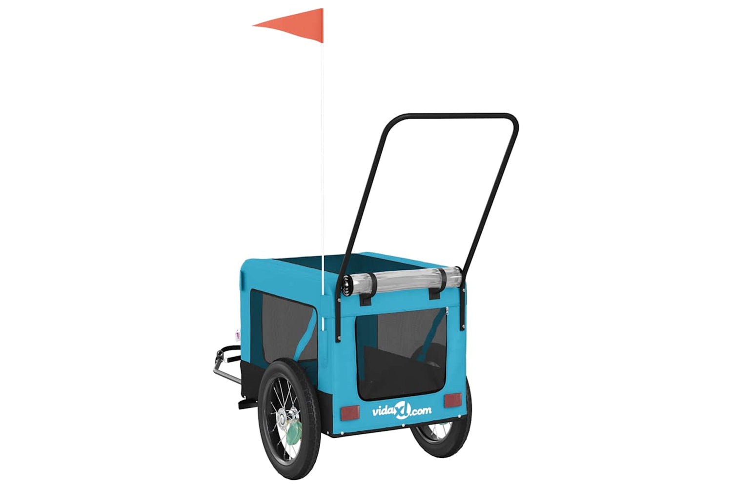 Vidaxl 93946 Pet Bike Trailer Blue And Black Oxford Fabric And Iron-8
