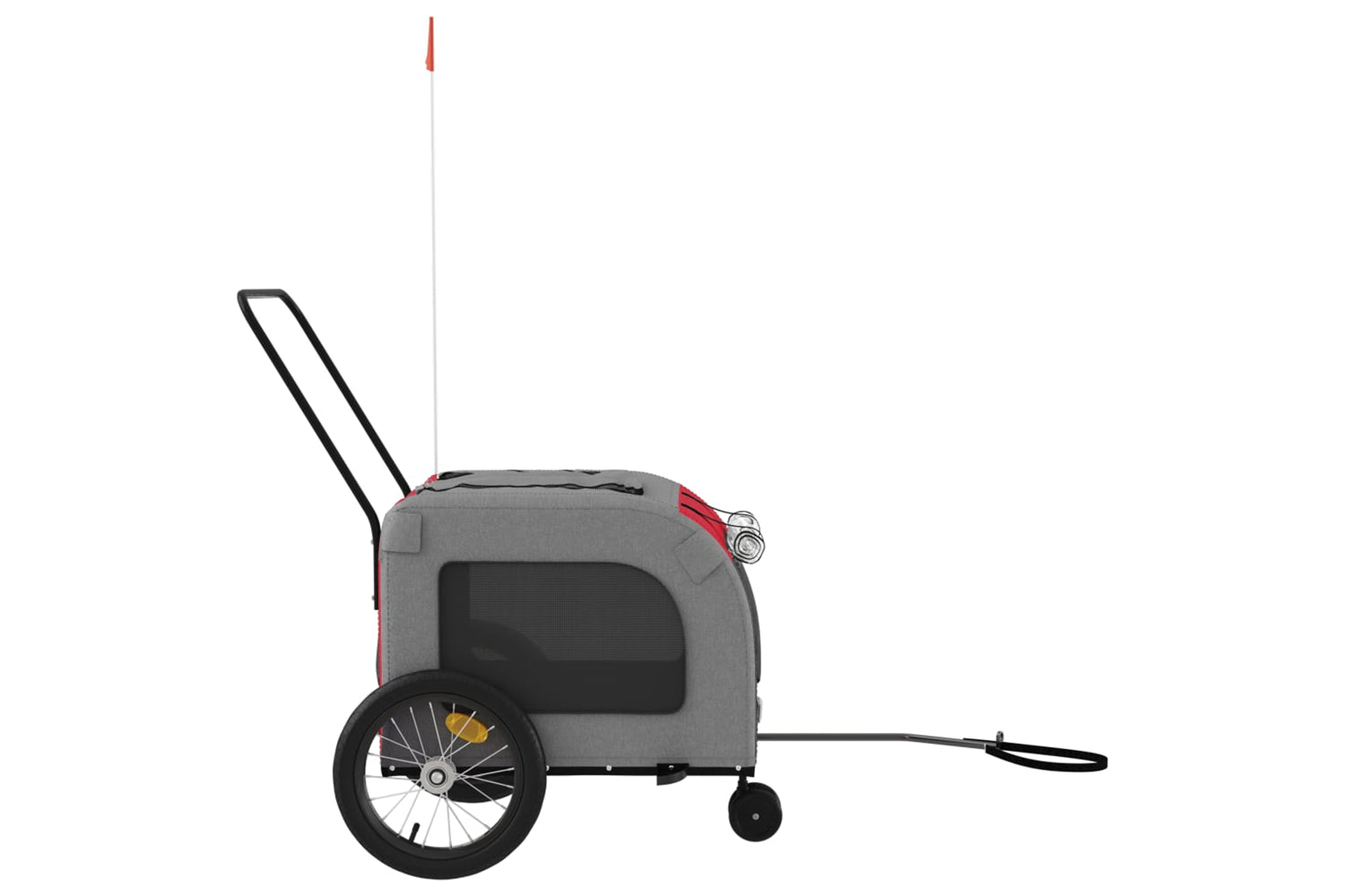 Vidaxl 93852 Pet Bike Trailer Red And Grey Oxford Fabric And Iron-5