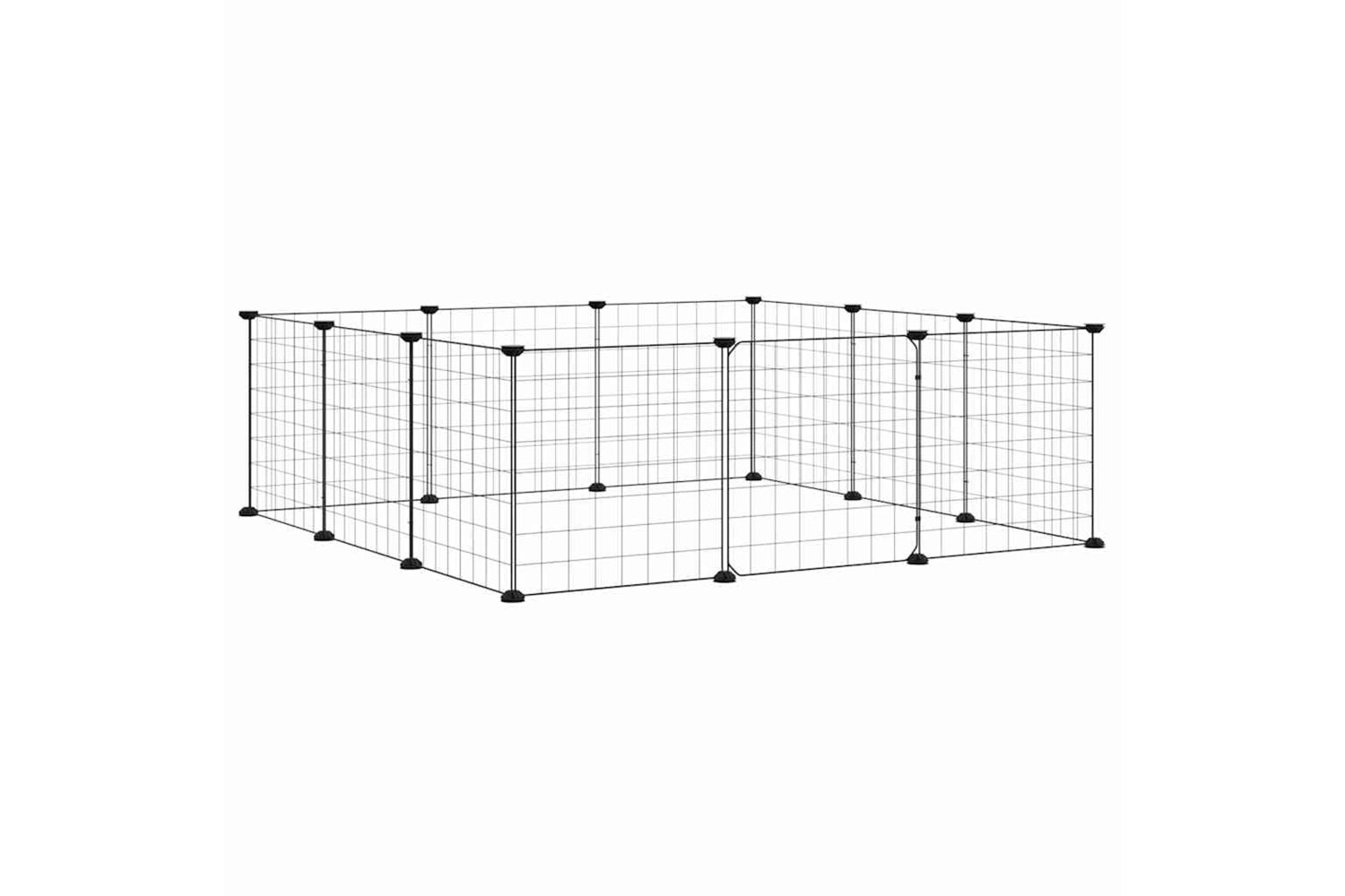 vidaXL 171623 12-panel Pet Cage With Door Black 35x35cm Steel-2