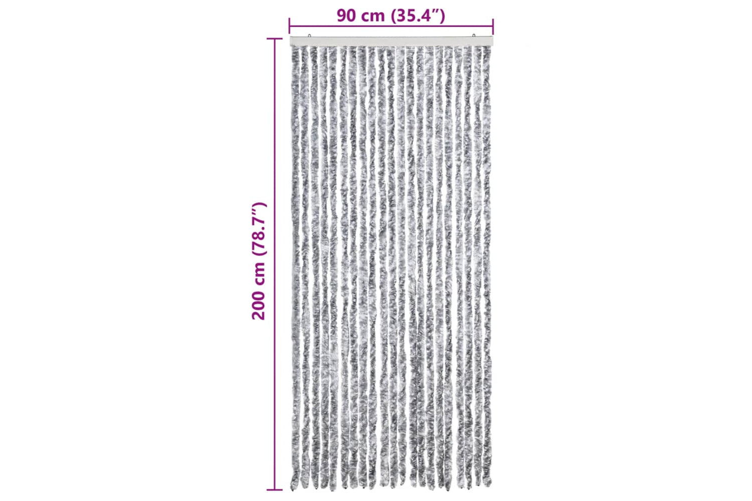 vidaXL Insect Curtain White And Grey 90x200cm Chenille-6